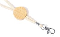 LANYARD IN COTONE CON PIASTRA IN BAMBOO